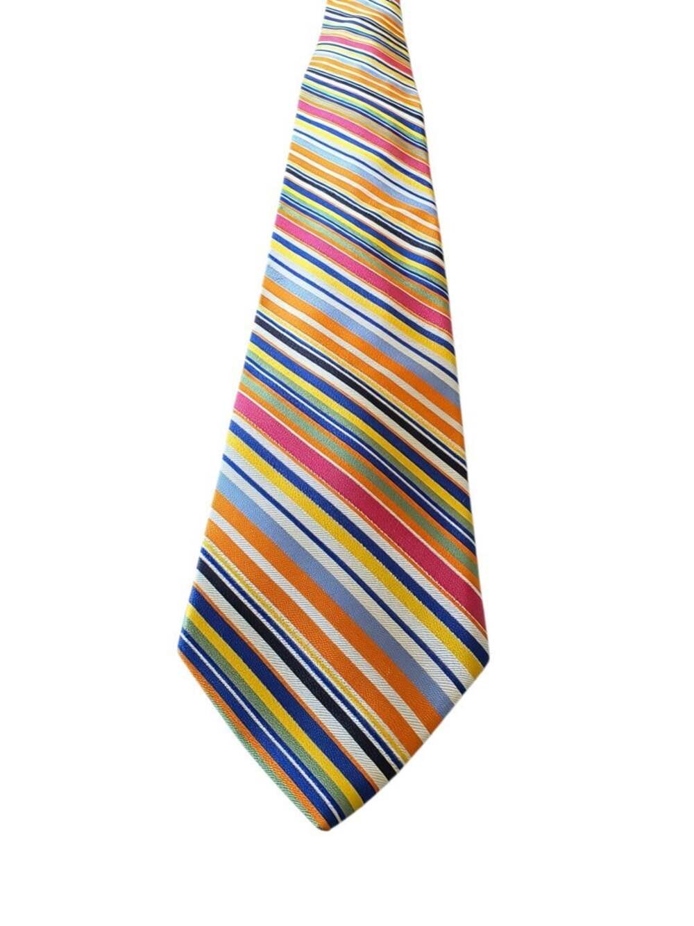 Vintage Tommy Hilfiger Tie 100% Silk Made in USA Multicolor Striped Necktie - Picture 7 of 16